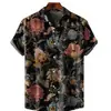 Camisa Hawaiana de Manga Corta para Hombre Nueva, Transfronteriza Europea y Americana, Estampado 3D, Casual, Transpirable, Tendencia, Camisa tipo Cárdigan