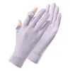 Luvas de Protetor Solar Femininas Anti-ultravioleta Finas de Verão Seda de Gelo Antiderrapante Touchscreen Manga para Mão Equitação Dirigindo Protetor Solar Curtas