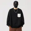 2025 Primavera Nuevo Suéter Pulóver de Cuello Redondo para Hombre Holgado Talla Grande Más Fácil de Combinar Tops Modernos para Pareja Casual Ropa Exterior Casual