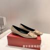Sapatos Baixos com Fivela Quadrada, Saltos Bloco, Novo Estilo High-End Primavera e Outono 2026, Saltos Finos, Bico Quadrado, Sapatos Femininos Estilo Francês