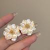 Pendientes Geométricos de Amor con Goteo de Aceite de Aguja de Plata Corea del Sur Pendientes Sencillos de Flores Pendientes de Moda Elegantes Pendientes de Alta Gama para Mujeres