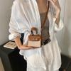 Bolso Mini Kelly Xiaozhong para Mujer 2024 Otoño e Invierno Nuevo Mini Lindo Combinación de Colores Hombro Bandolera Bolso Pequeño Negro con Vaca