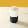 Taza de Plástico para Café de Paja de Trigo con Tapa, Taza Doméstica para Leche y Leche de Soya, Taza de Agua Térmica Conveniente, Taza de Desayuno para Oficinistas