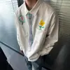 Estilo Neutro Llevando Diseño Creativo Sensación Corbata Pintada a Mano Camisa Blanca para Hombre 2025 Primavera Estilo Universitario Camisa