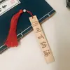 Marcador de página de madeira presente criativo marcador de página estilo chinês lettering DIY