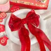 Accesorios para el Cabello de Niños para Año Nuevo Estilo Chino Adornos para el Cabello de Bebé Hanfu Pinzas para el Cabello de Niñas Lazo Rojo Venta al por Mayor