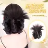 Peluca Nueva con Flecos en Moño Bajo Semi-Recogido Moda Cabello Perezoso Conveniente de Usar Anillo para el Cabello de Gipsofila Pluma de Pollo