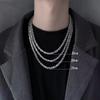 Collar de acero inoxidable que no se decolora Europa y Estados Unidos transfronterizo cadena imperial de acero de titanio áspero para hombre cadena para suéter de hombre cuadrado