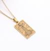 Transfronterizo Nuevo Europeo y Americano 22 Elementos de Tarjeta de Tarot Colgante de Tarjeta Cuadrada Collar Cadena Larga Clavícula Dama Simple Retro