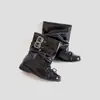 Botas Ankle Boots Vintage com Laço Aumentadoras de Altura Invisíveis 2026 Novo Estilo Ballet Retrô Desgastadas Curtas Plissadas Botas de Salto