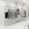 Estante de Exhibición para Tienda de Ropa Acero Inoxidable Plata Cepillada Estante de Exhibición para Tienda de Ropa para Niños y Niñas Perchero de Pie