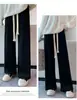 Primavera 2022 versión coreana de los nuevos pantalones de pierna ancha de algodón europeo de color liso cintura ajustada pierna larga pantalones largos fabricantes de moda personalizados