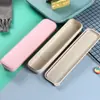 Caja Portátil para Vajilla Tenedor Cuchara Palillos Caja de Almacenamiento de Tres Piezas Popote Estudiante Caja Plegable de Plástico Logo Imprimible