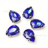 Venta al por mayor gota de agua vidrio garra diamante garra de oreja cosido a mano diamante sin gancho ropa zapatos decoración de bolso Cristal bricolaje pegado de uñas Diamante