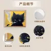 Venta Caliente de Amazon Estilo Pintura al Óleo Retro Gato Negro Pintura Decorativa Retrato de Gato Divertido Gracioso Lienzo Pintado con Spray Pintura de Pared
