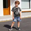 Conjunto de Ropa de Moda de Verano para Niños 2026 Nuevo de Moda Collar de Dibujos Animados para Bebé Pantalones Cortos de Manga Corta Comercio Exterior Infantil