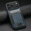 Adequado para Apple 18Promax Capa de Celular com Porta-Cartão Elástico Samsung S26Ultra Suporte Capa Protetora de Couro