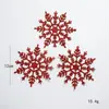 Venta al por mayor de fabricante Decoraciones de Navidad Copos de Nieve de Plástico con Purpurina Colgantes para Decoración de Árbol de Navidad Colgantes de Copo de Nieve de Navidad