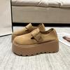 Zapatos Birkenan de plataforma alta de suela gruesa para mujer, moda nueva de primavera y verano 2025, mocasines casuales sin cordones cortos que combinan con todo
