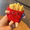 Llavero de Hamburguesa con Papas Fritas Muñeco de Peluche Colgante para Bolso Figura de Pareja Adorno de Pan Tostado Colgante Pequeño de Peluche