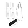 Herramientas para barbacoa de acero inoxidable en stock transfronterizo, 3 piezas, aptas para barbacoa doméstica al aire libre, pinzas para filetes, herramientas para hornear barbacoa coreanas