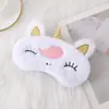 Máscara de ojos de felpa con bordado de pelo de conejo linda transfronteriza protección ocular para dormir con sombreado máscara de ojos con orejas de unicornio brotando punto