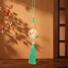 Colgante de borla de conejo de jade vidriado imitación para el Festival del Medio Otoño estilo chino 2026, DIY para crear una atmósfera festiva, adecuado para decoración del hogar, entrada y adornos de bolsa