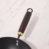 Nova Wok de Ferro Forjado com Padrão Martelado, Adequada para Fogões de Indução, Fogões a Gás e Fogões a Gás, Sem Revestimento, Antiaderente, Panela de Cozinha Doméstica