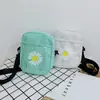 Bolsa de Lona Versátil e Moderna para Mulheres 2025 Novo Modelo Pequena Bolsa de Ombro de Lona Estilo Coreano Transversal Pequena para Estudante Venda Quente
