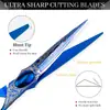 Tijeras de Peluquería Napson Azules con Diseño de Doble Filo de 6.0 pulgadas, Tijeras Rectas, Tijeras de Entresacar y Tijeras de Desbaste