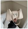 Bolso de mano con lazo estilo francés personalizado con texto para mujer, nuevo bolso de hombro cuadrado pequeño de estilo occidental, moderno y sencillo, 2024