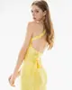 Vestido de noite de um ombro estilo INS transfronteiriço da Amazon, vestido longo sereia com amarração na cintura, vestido de noite de estilo europeu e americano para comércio exterior