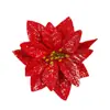 Ramo de Flores Artificiales de Navidad con 7 Flores de Pascua, Flores Falsas para Decoración del Hogar, Decoración Navideña, Proyecto al Aire Libre al por Mayor