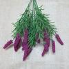 Ramo de flores de espuma de 7 hojas de sauce con lavanda y espuma plástica de imitación para bodas, con asa pequeña.