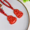 Mineral Cru Cinábrio Buda Maitreya Guanyin Pingente Alto Teor Areia Dourada Roxa Areia Vermelha Imperial Ano do Zodíaco Colar Atacado Dropshipping
