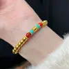 Livro Vermelho Explosivo Antigo Fa Areia Dourada Moda Simples Versátil Pulseira de Contas Abóbora Pulseira Levemente Luxuosa Estilo de Alta Qualidade Pulseira para Mulheres