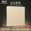 Delixi Socket de Interruptor Ultradelgado Panel de Enchufe Grande Plano Enchufe Dorado Marco de Acero Dorado Shisha Panel Simple 86