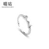 Xi Gu J0282 S925 Anillo de plata con personalidad y diamantes de la suerte, apertura ajustable, anillo de dedo de moda