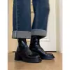 Botines retro de tacón alto con punta cuadrada estilo coreano para mujer, nuevas botas de moda otoño e invierno 2026 para mujeres menudas, botas ajustadas de tacón grueso