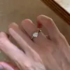 Anillo de Herradura Inspirado en el Diseño para Mujer, Anillo de Diamantes de Estilo Nicho, Anillo Minimalista de Lujo Fresco y Brillante con Forma de Gota de Agua