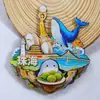 Série GuangdongSombra da Baía de Zhuhai Canção de Pesca Estilo Casal Ímãs de Geladeira Souvenirs Turísticos Culturais e Criativos Adesivos Magnéticos