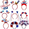 Diadema Día Nacional de EE. UU. Diadema con Bandera de EE. UU. y Cabeza de Águila Decoraciones del Día de la Independencia Fiesta para Adultos y Niños Tocado de Tiras de Colores