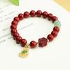 Pulsera de Cinnabar Aiyu Pulsera de Arena Dorada Morada Colgante de Fortuna Colgante de Calabaza Fábrica Venta al por Mayor Transmisión en Vivo Dropshipping S2123004