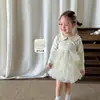 Ropa para niños con forma de pera vestido para niñas otoño manga larga vestido de princesa para niños Clase A falda de bebé vestido formal para bebé primer cumpleaños niña