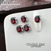 Accesorios Brillantes para Uñas con Pedrería Acabado Rojo Ancora Zirconia, Pedrería Versátil de Lujo Ligero en Forma de Corazón Cuadrado Grueso para Uñas Portátiles