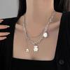 Collar de oso de doble capa de hip hop europeo y americano para mujer, nuevo diseño 2021, cadena de suéter de hip hop, accesorios de suéter de otoño e invierno