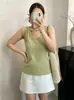 Top sin mangas para mujer de talla grande para usar sobre otras prendas y para capas, colección otoño 2026, chaleco de punto versátil con tirantes para mujeres con curvas