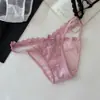 Renda Francês Pura Luxúria Lingerie Sexy para Mulheres 2025 Nova Malha Cruzada Algodão Puro Crotch Recortado Calcinhas para Meninas