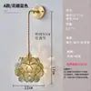 Luminária de Parede de Latão e Vidro para Cabeceira Lâmpada Longa Dourada Simples Criativa Moderna Nórdica Iluminação de Balcão de Bar de Quarto Lâmpada de Pétala de Luxo
