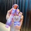 Chaveiro Urso de Vidro de Gelatina Posição Sentada Urso de Cristal Urso Fofo Pingente de Mochila de Urso Acrílico Pequeno Presente